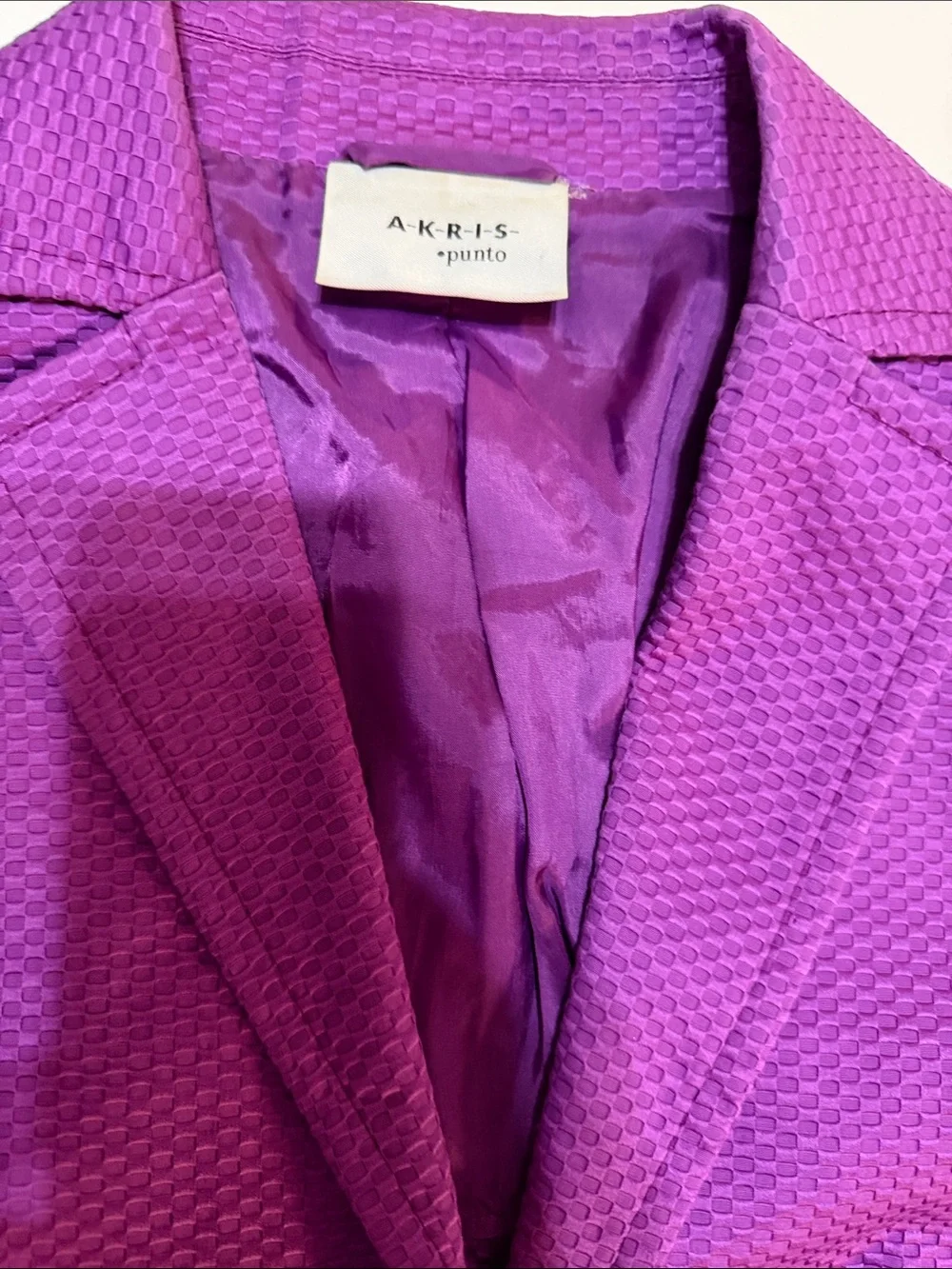 AKRIS PUNTO Textured Cotton Blazer Jacket 10